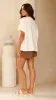 Palm Springs Rodeo Shirt And Shorts Set - White/Brown sold by Billy J