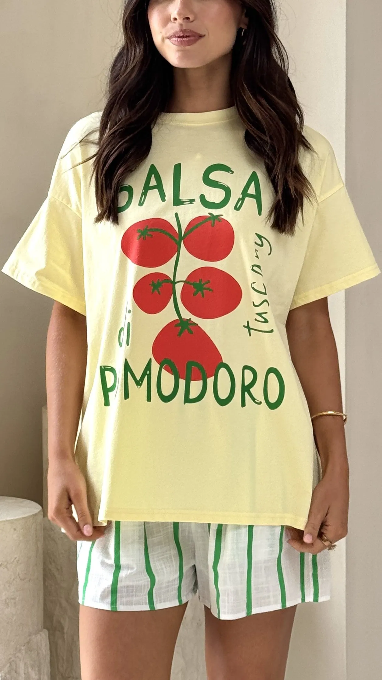 Salsa Di Pomodor Top and Shorts Set - Yellow/White sold by Billy J product image thumbnail 5