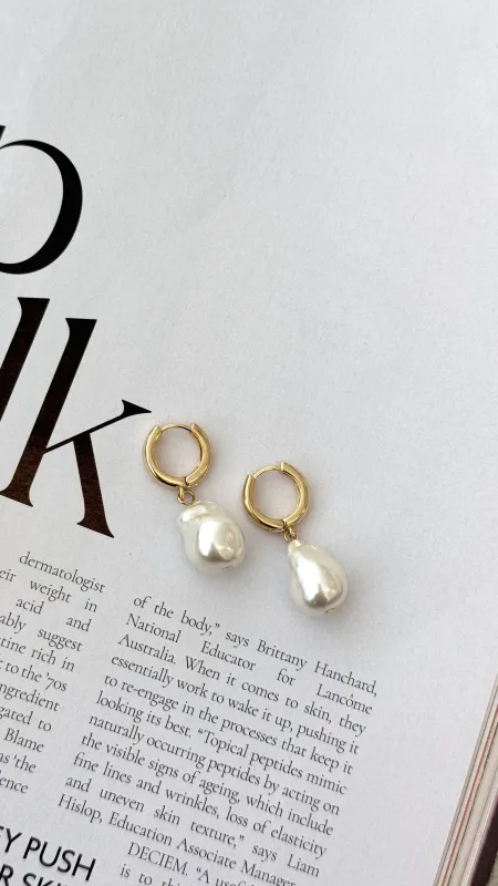 Waverly 18K Gold Earrings - Gold / Pearl sold by Billy J