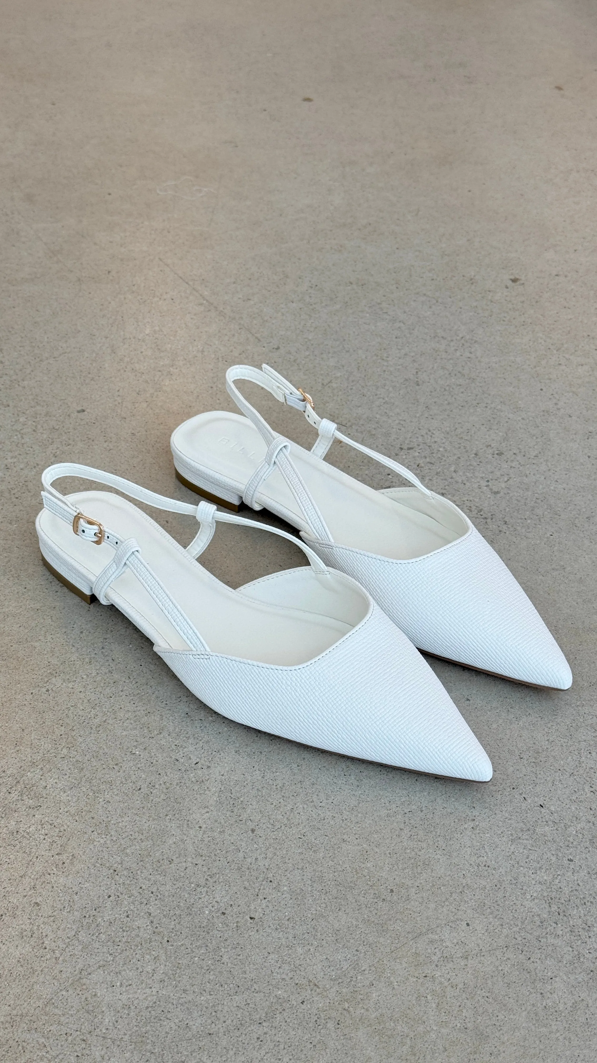 Iver Ballet Flats - White Raffia Texture sold by Billy J