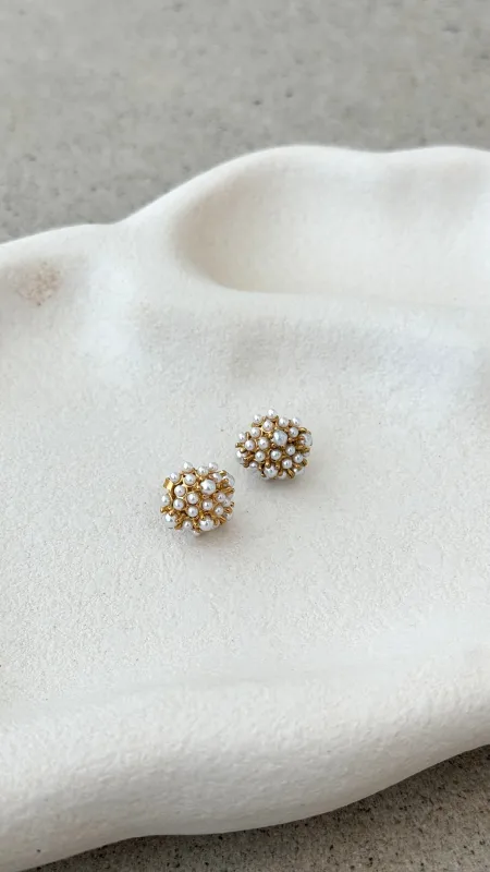 Yatima 18K Gold Earrings - Gold / Pearl sold by Billy J