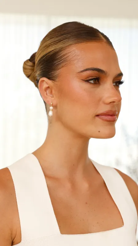 Veanna 18K Gold Earrings - Gold / Pearl sold by Billy J