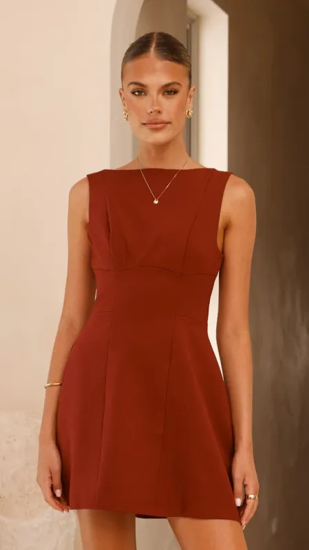 Rafiki Mini Dress - Wine sold by Billy J