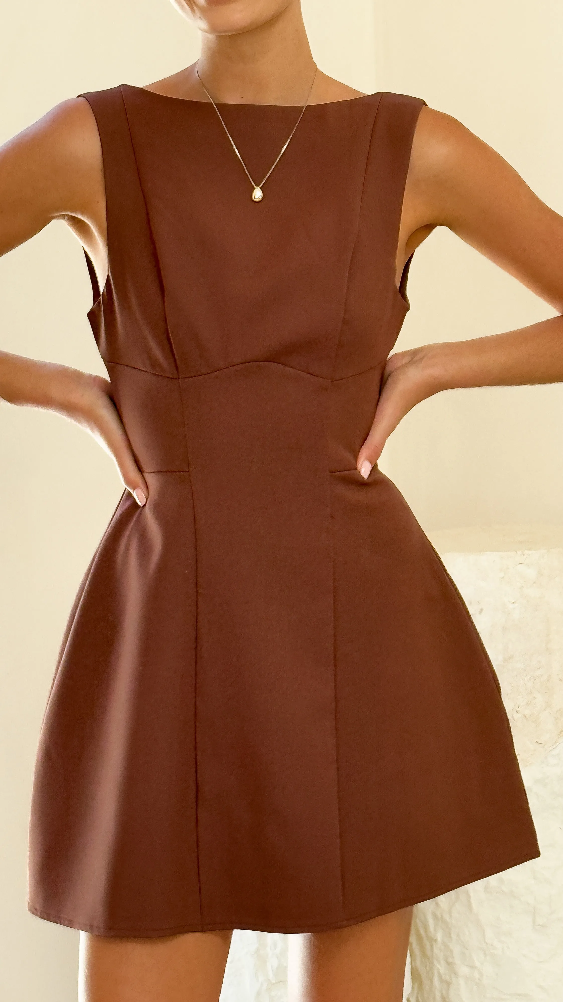 Rafiki Mini Dress - Chocolate sold by Billy J product image thumbnail 4