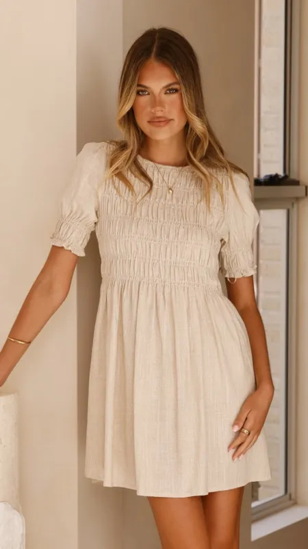 Yana Mini Dress - Beige sold by Billy J