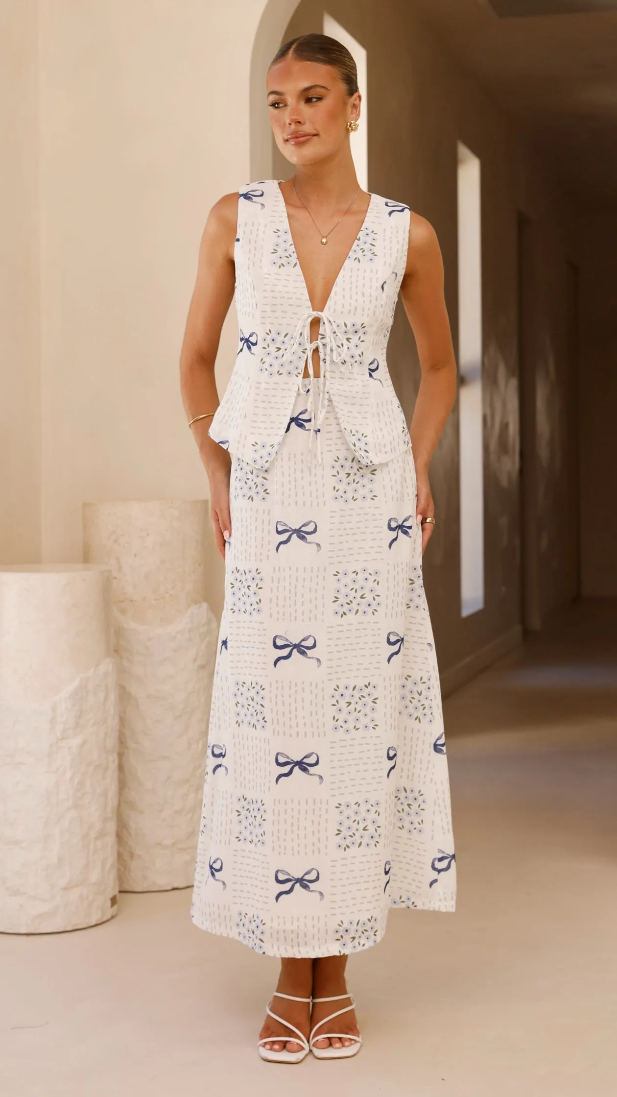 Lucy Maxi Skirt - Sweet Bow Blue sold by Billy J