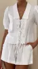 Maribel Tie Front Shirt - White sold by Billy J