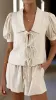 Maribel Tie Front Shirt - Beige sold by Billy J
