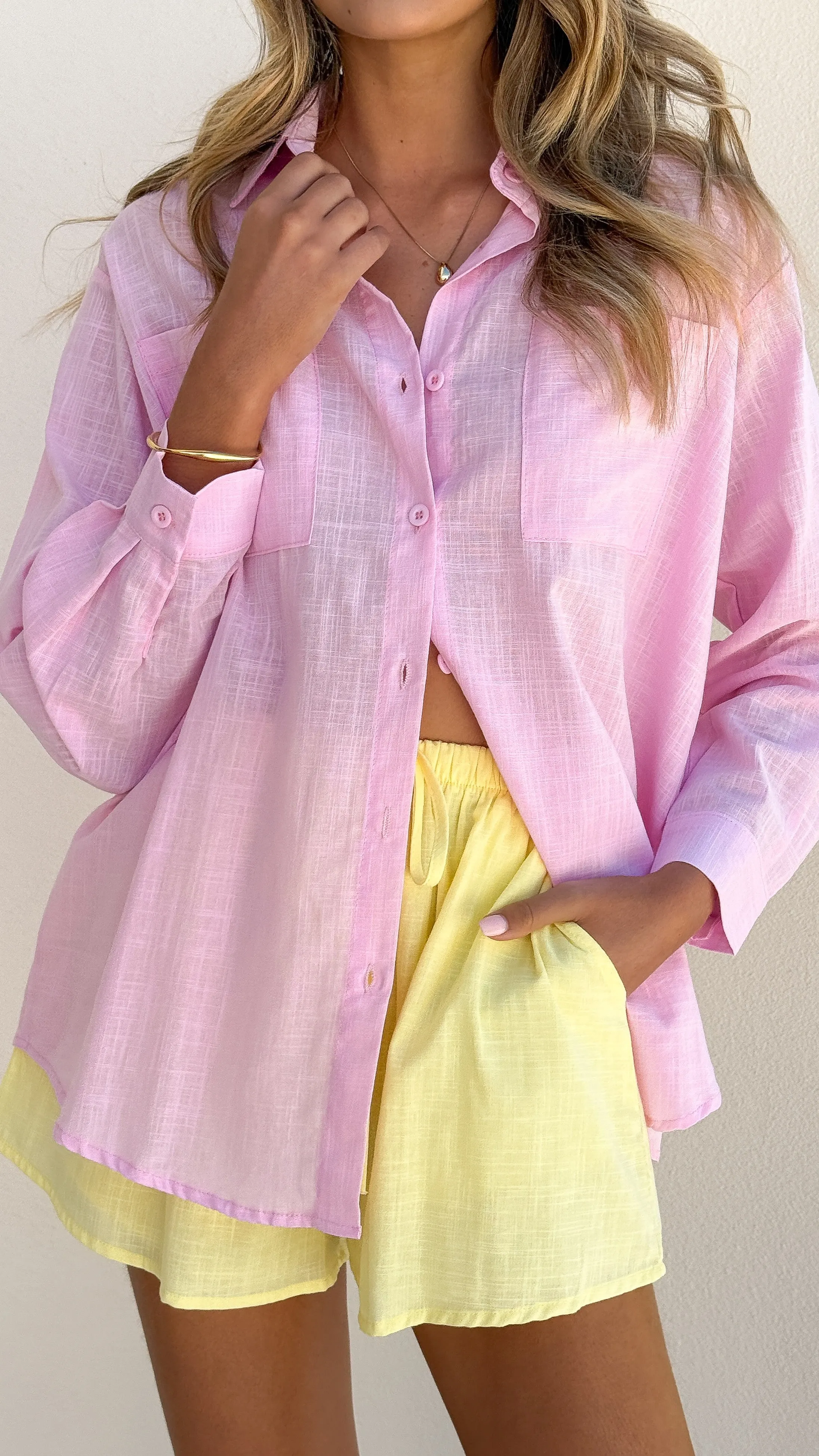 Jamie Long Sleeve Top and Shorts Set - Pink/Yellow sold by Billy J product image thumbnail 5