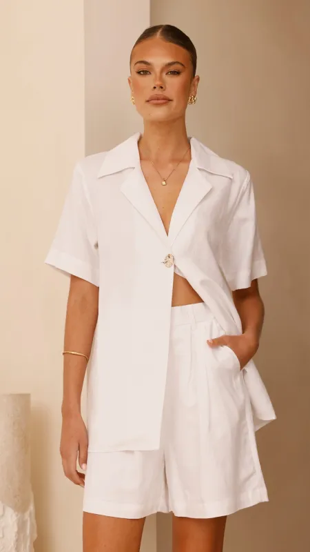 Emmaline Button Shirt - White sold by Billy J