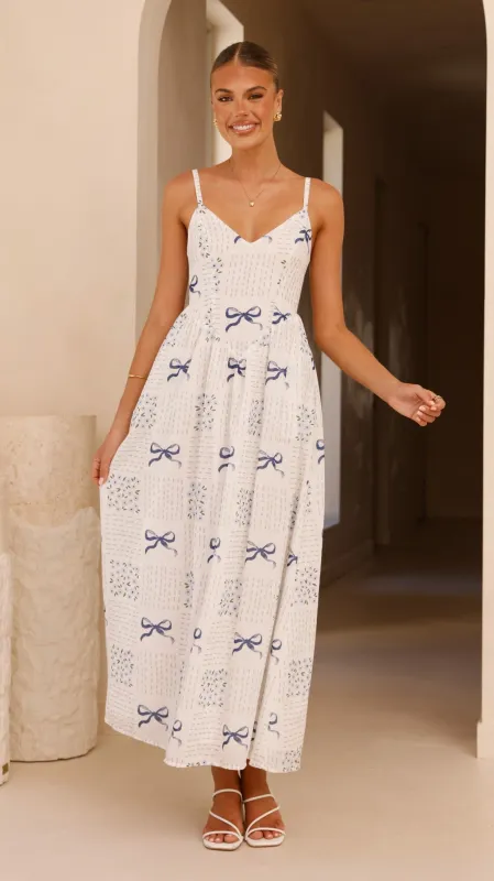 Georgina Maxi Dress - Sweet Bow Blue sold by Billy J