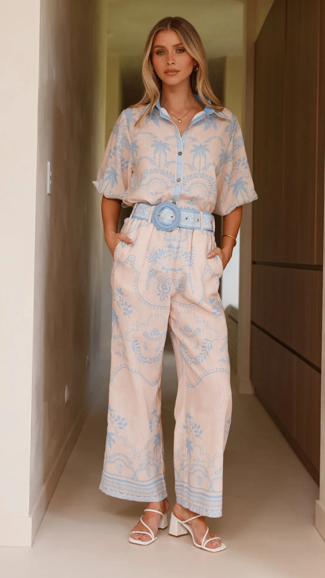 Xander Wide Leg Pants - Blue sold by Billy J