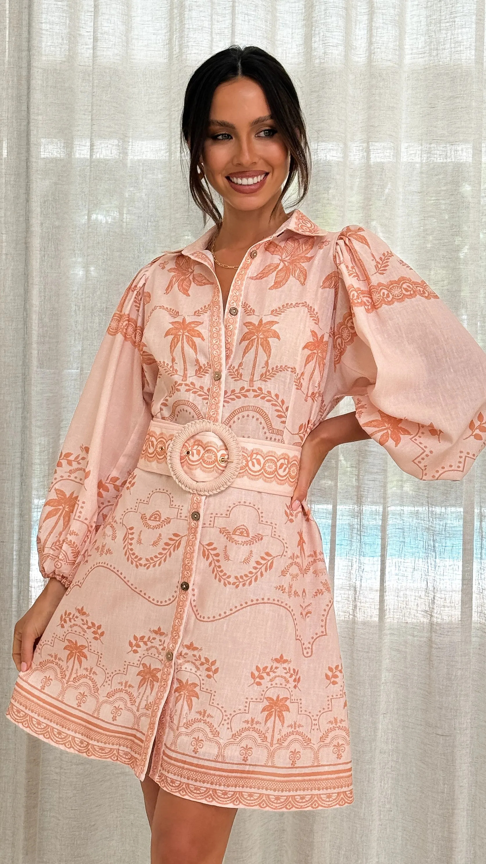 Xander Long Sleeve Mini Dress - Natural sold by Billy J product image thumbnail 4