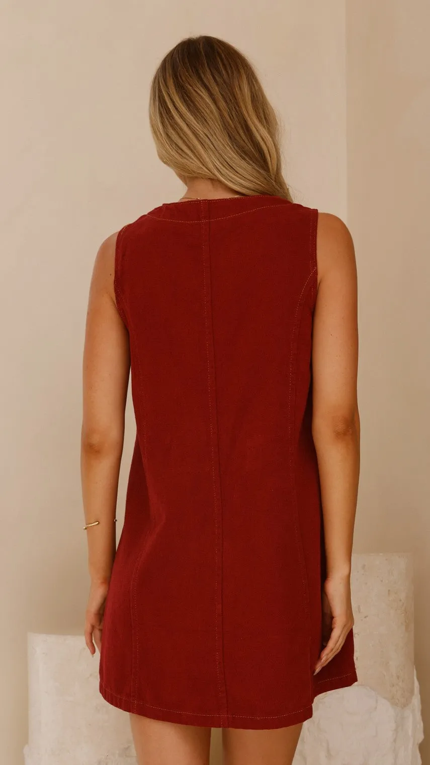 Sacha Denim Mini Dress - Red sold by Billy J product image thumbnail 2