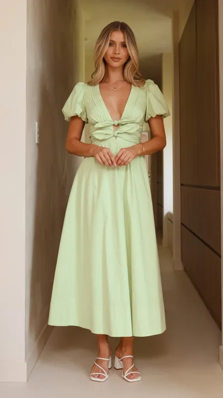 Sharni Bow Midi Dress - Mint sold by Billy J