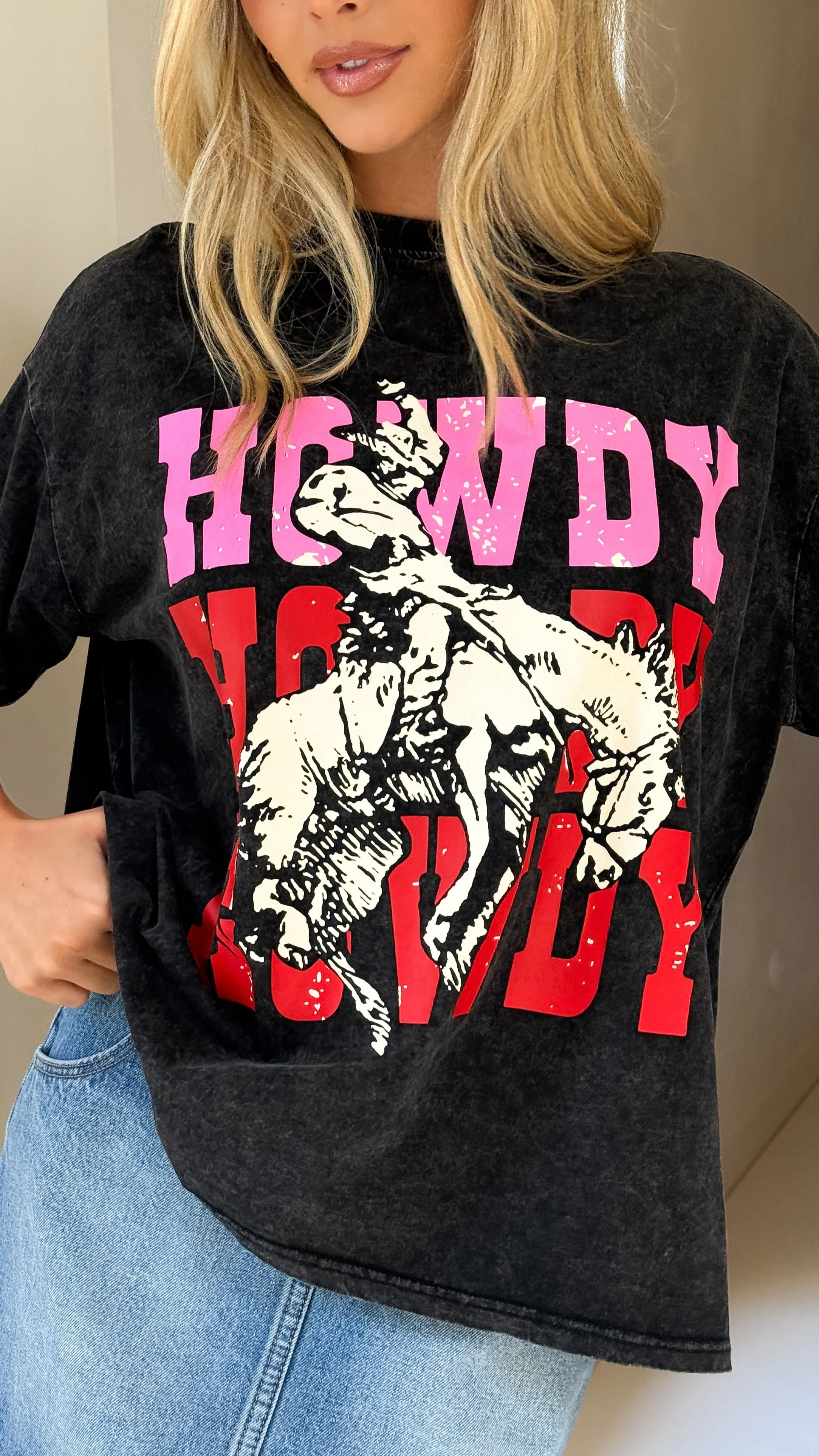 Howdy Acid Wash Tee - Black sold by Billy J product image thumbnail 4