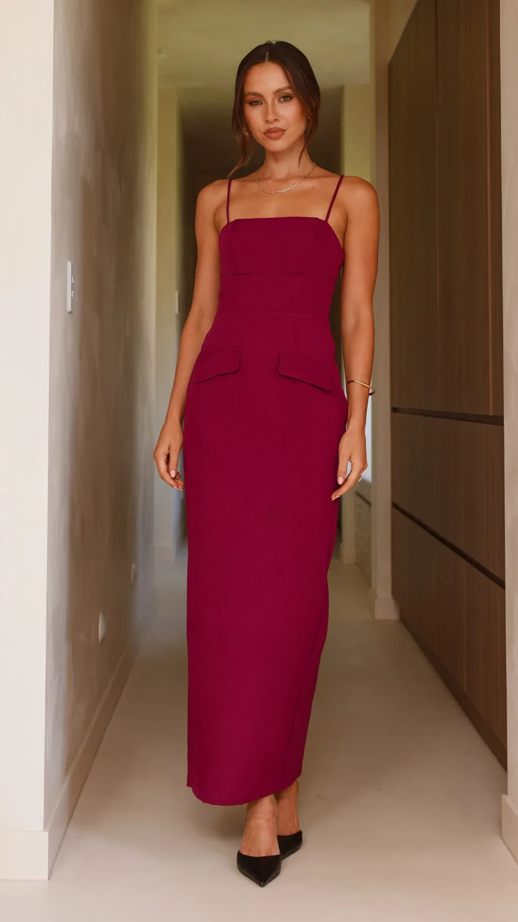 Carabella Maxi Dress - Wine sold by Billy J product image thumbnail 2
