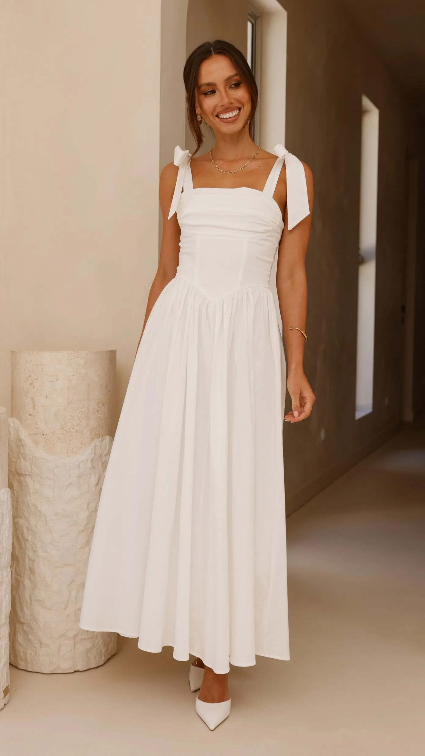Haisley Maxi Dress - White sold by Billy J
