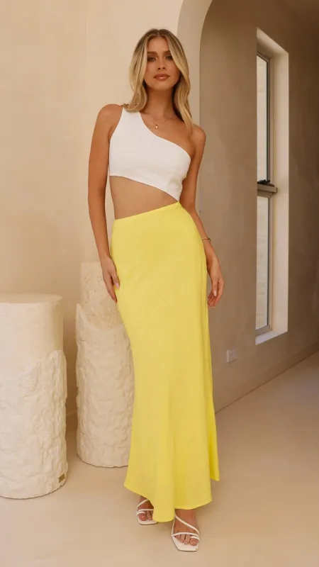 Abia Maxi Dress - White/Yellow sold by Billy J
