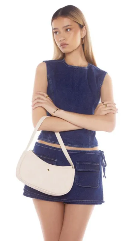 Dixiee Shoulder Bag - Beige Suede sold by Billy J