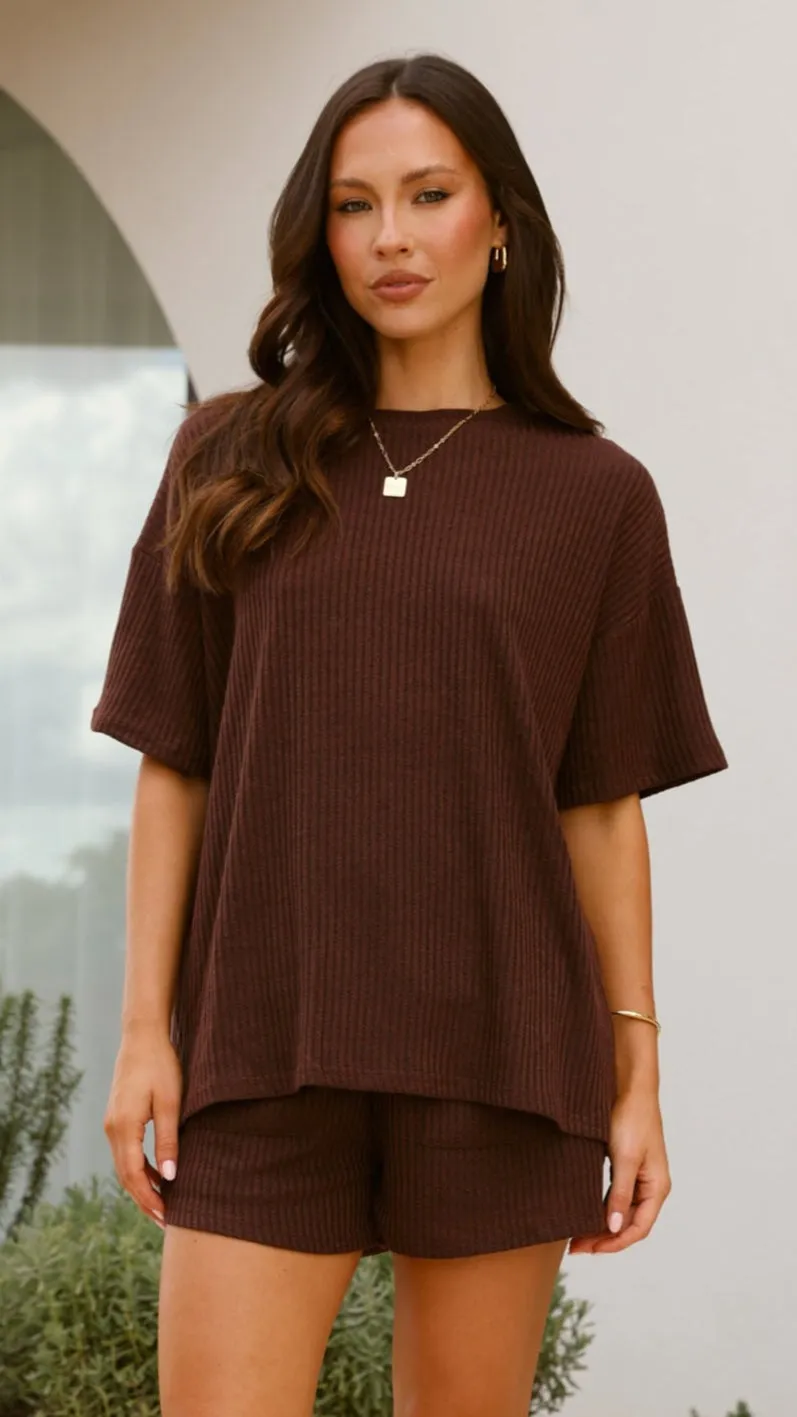 Selma Top and Shorts Set - Chocolate sold by Billy J product image thumbnail 5