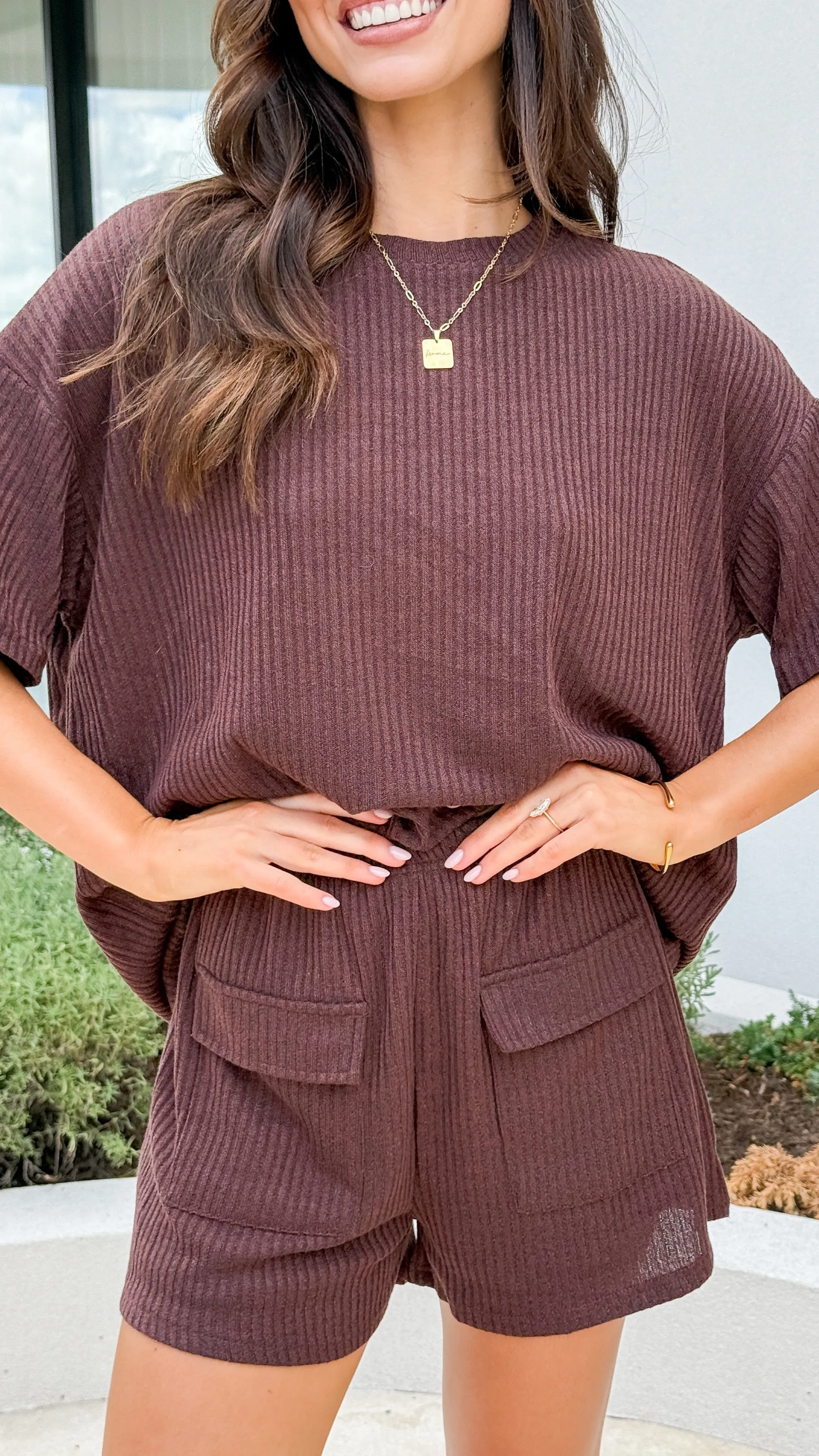 Selma Top and Shorts Set - Chocolate sold by Billy J product image thumbnail 4