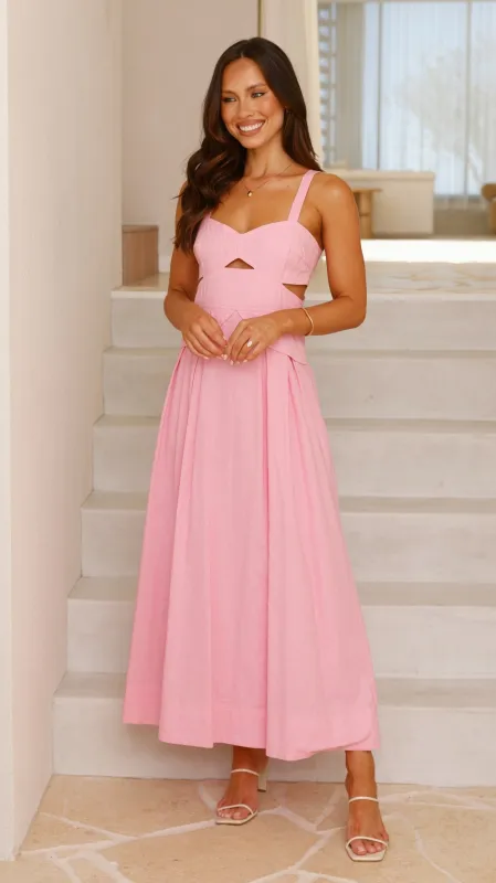 Harleigh Midi Dress - Pink sold by Billy J
