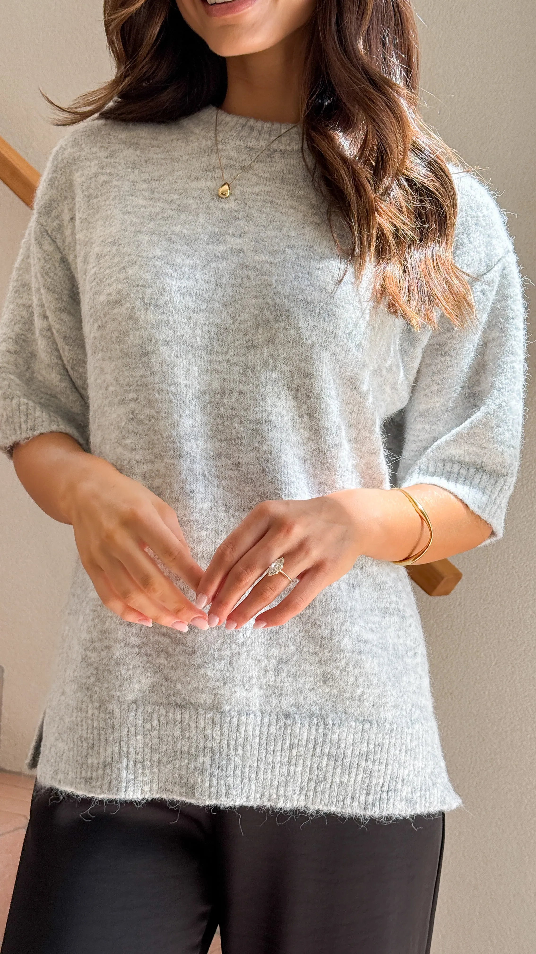 Chelsea Knit Tee - Grey sold by Billy J product image thumbnail 5