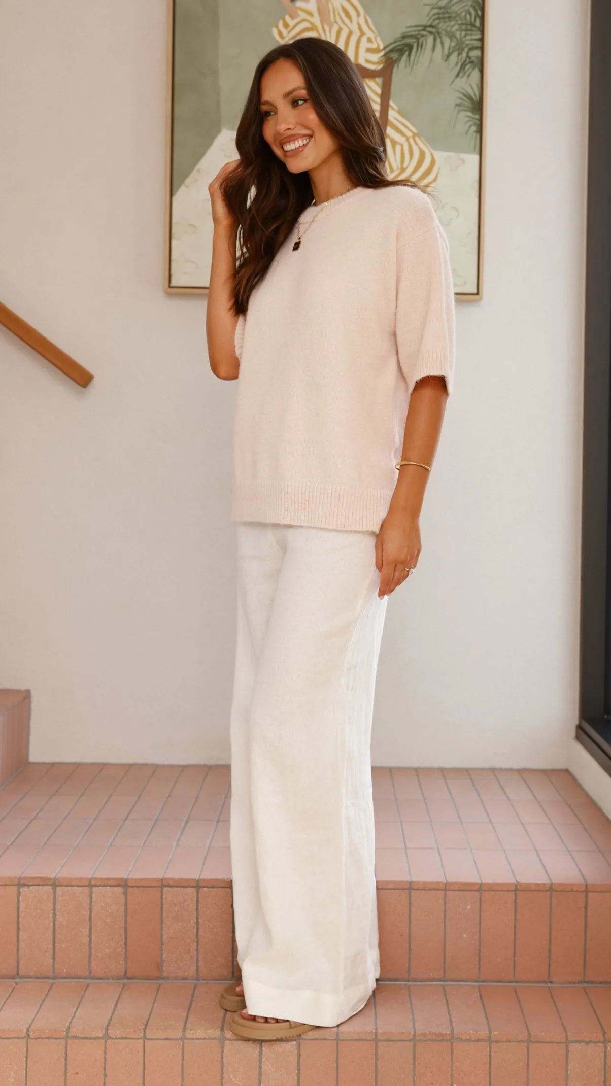 Chelsea Knit Tee - Cream sold by Billy J product image thumbnail 4