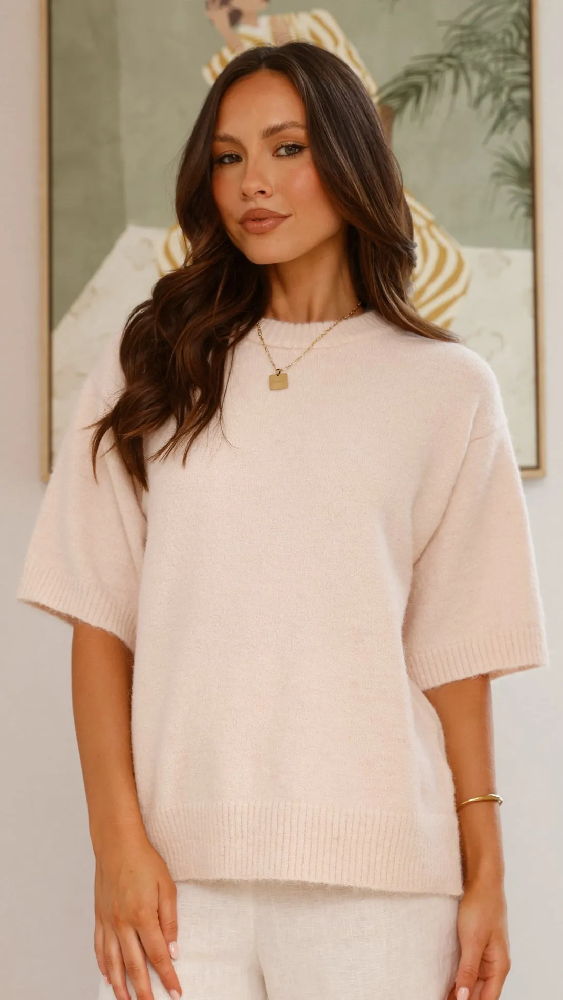 Chelsea Knit Tee - Cream sold by Billy J product image thumbnail 5