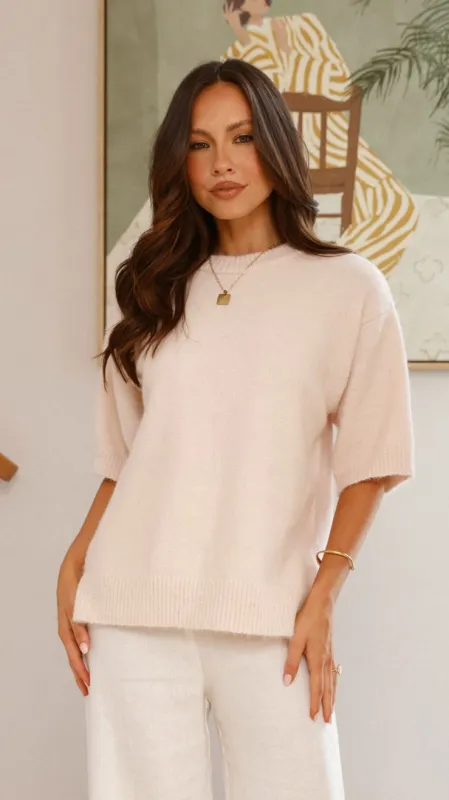 Chelsea Knit Tee - Cream made by Billy J