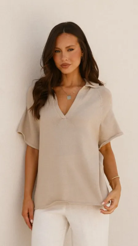 Marza Knit Top - Oatmeal sold by Billy J