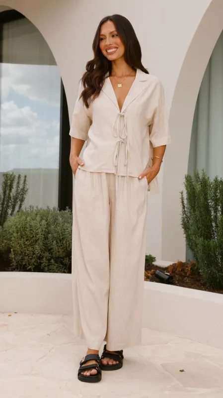 Lexi Linen Pants - Natural sold by Billy J