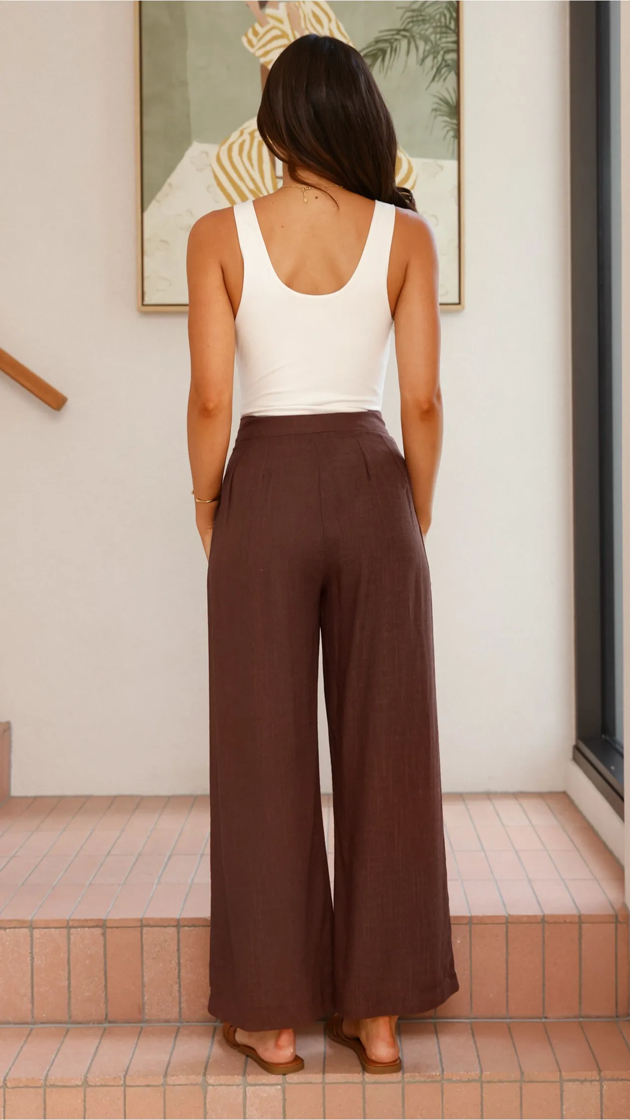Lexi Linen Pants - Chocolate sold by Billy J product image thumbnail 2