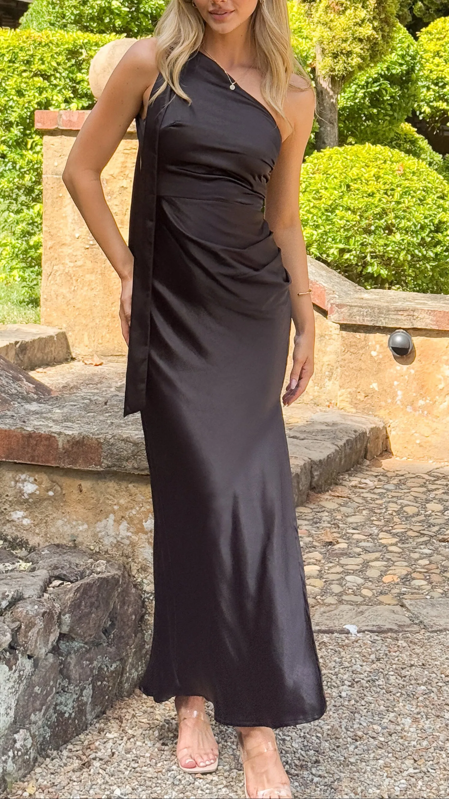 Halle One Shoulder Maxi Dress - Black sold by Billy J product image thumbnail 3