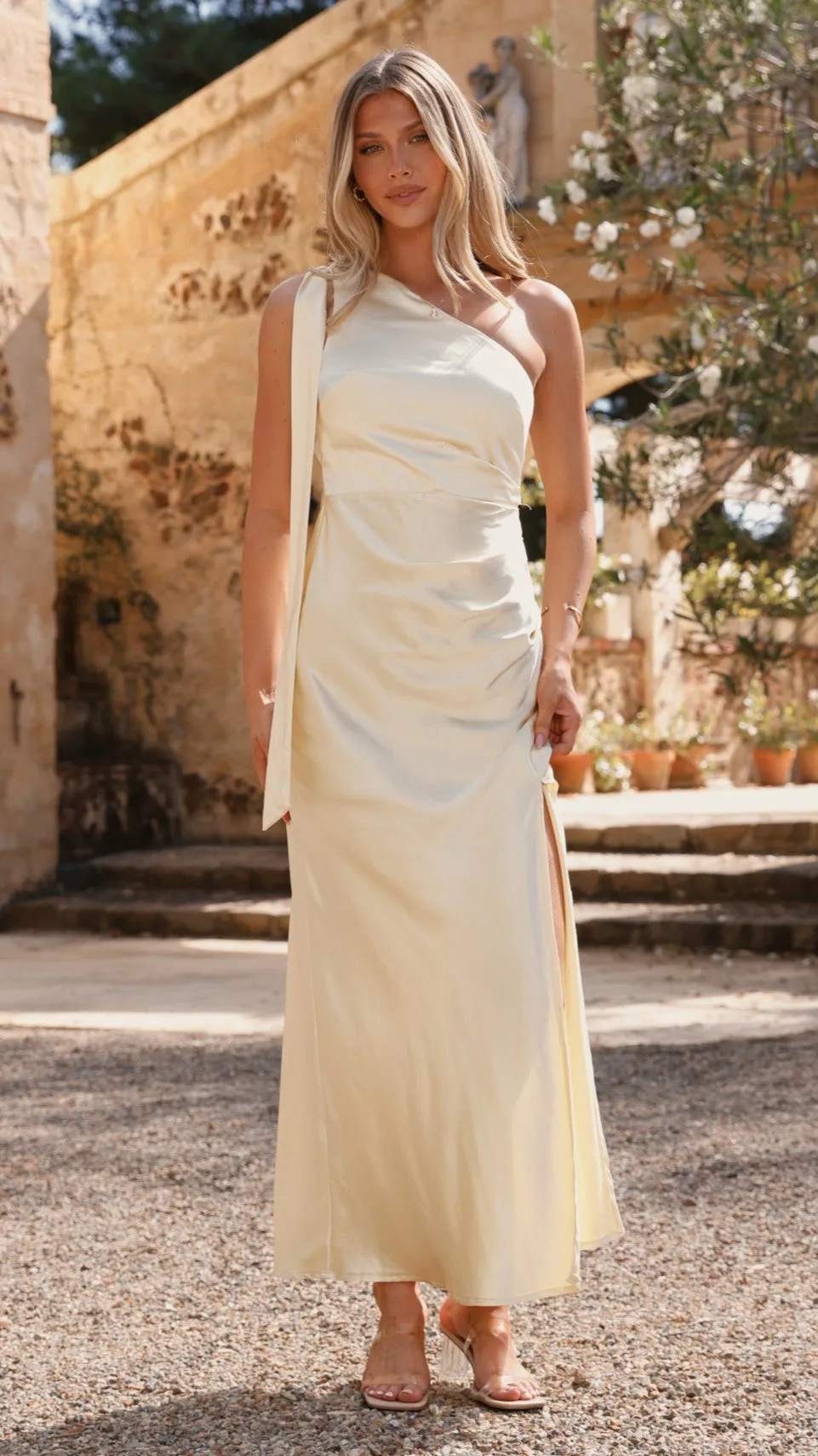 Halle One Shoulder Maxi Dress - Yellow sold by Billy J