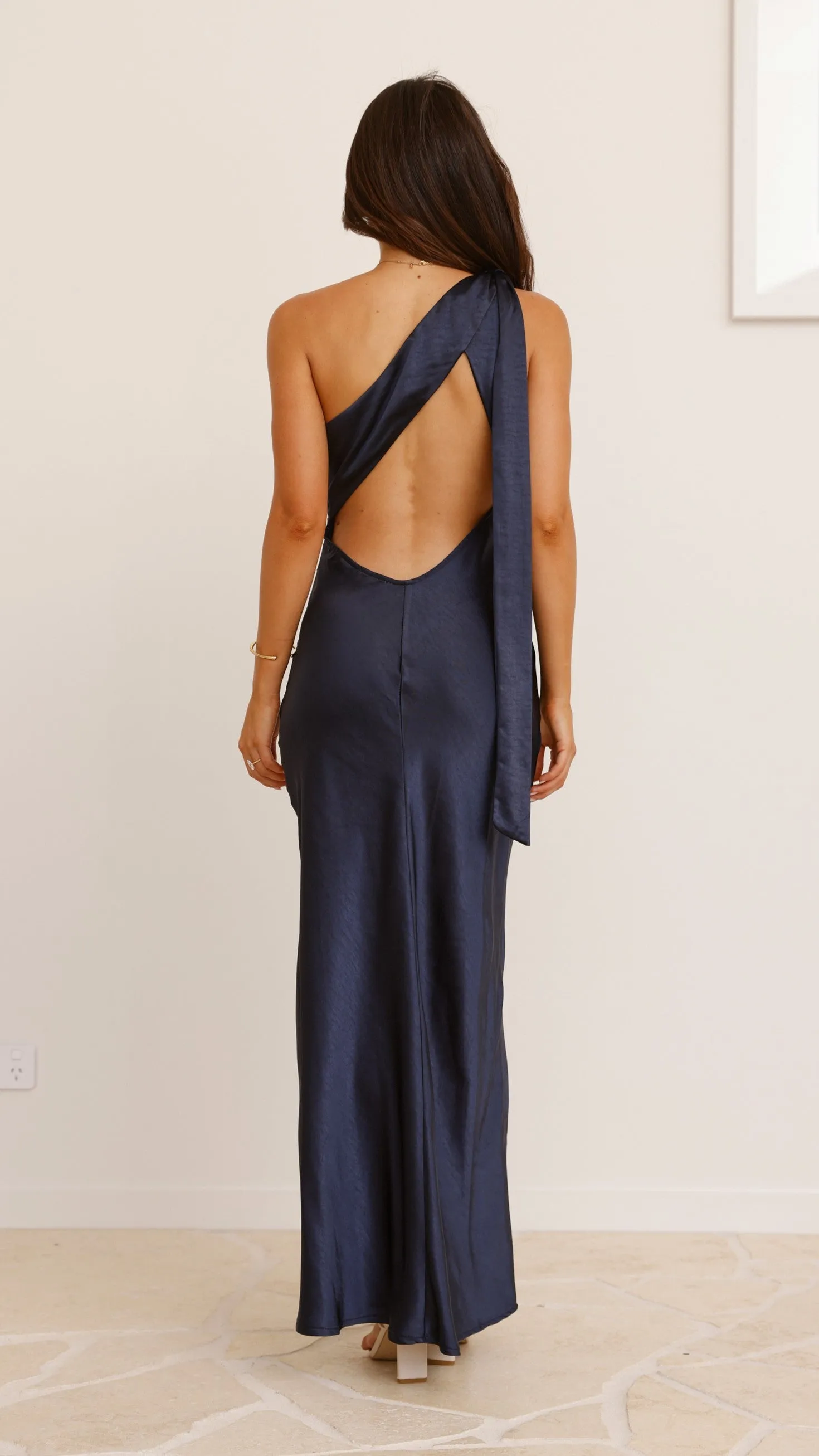 Halle One Shoulder Maxi Dress - Navy sold by Billy J product image thumbnail 2