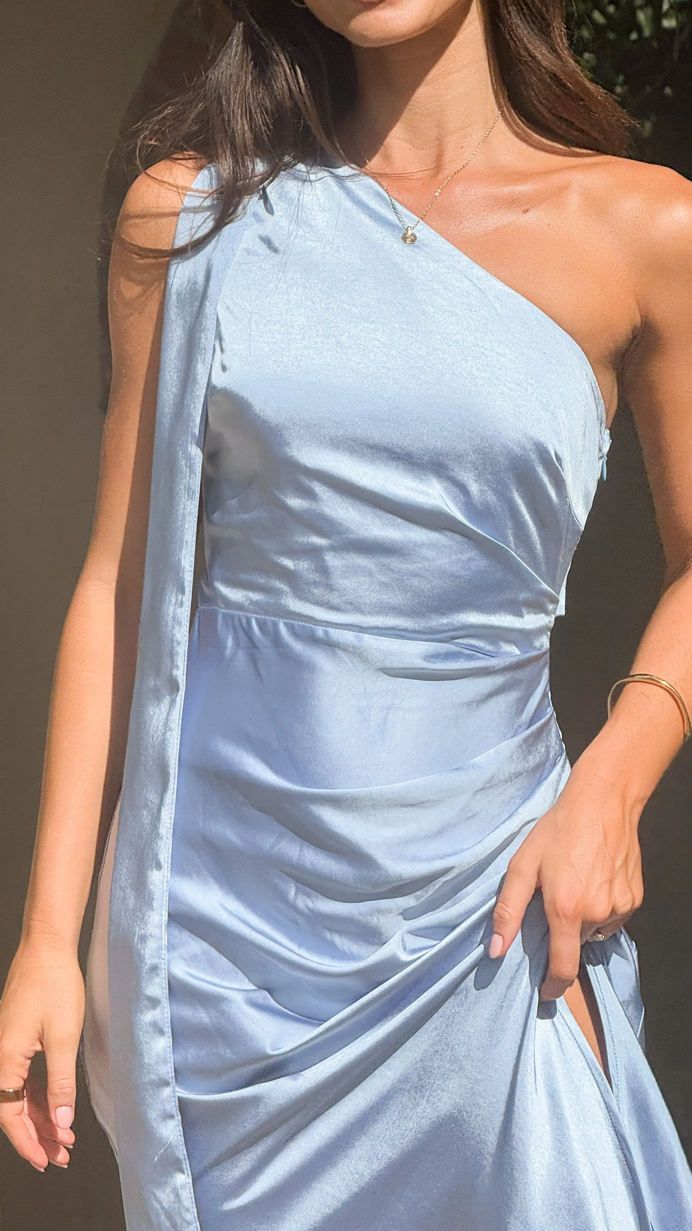 Halle One Shoulder Maxi Dress - Blue sold by Billy J product image thumbnail 5