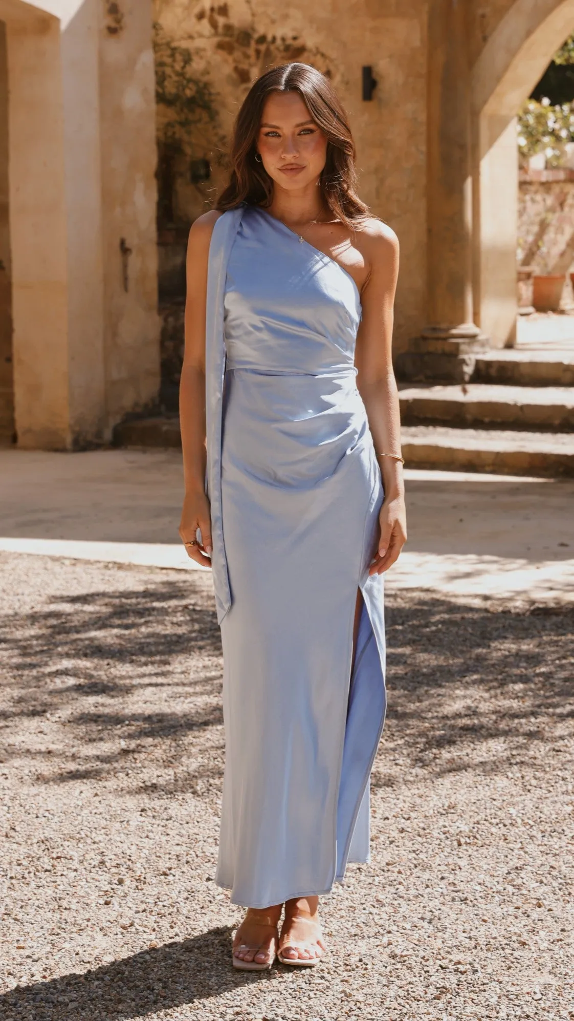 Halle One Shoulder Maxi Dress - Blue sold by Billy J product image thumbnail 4