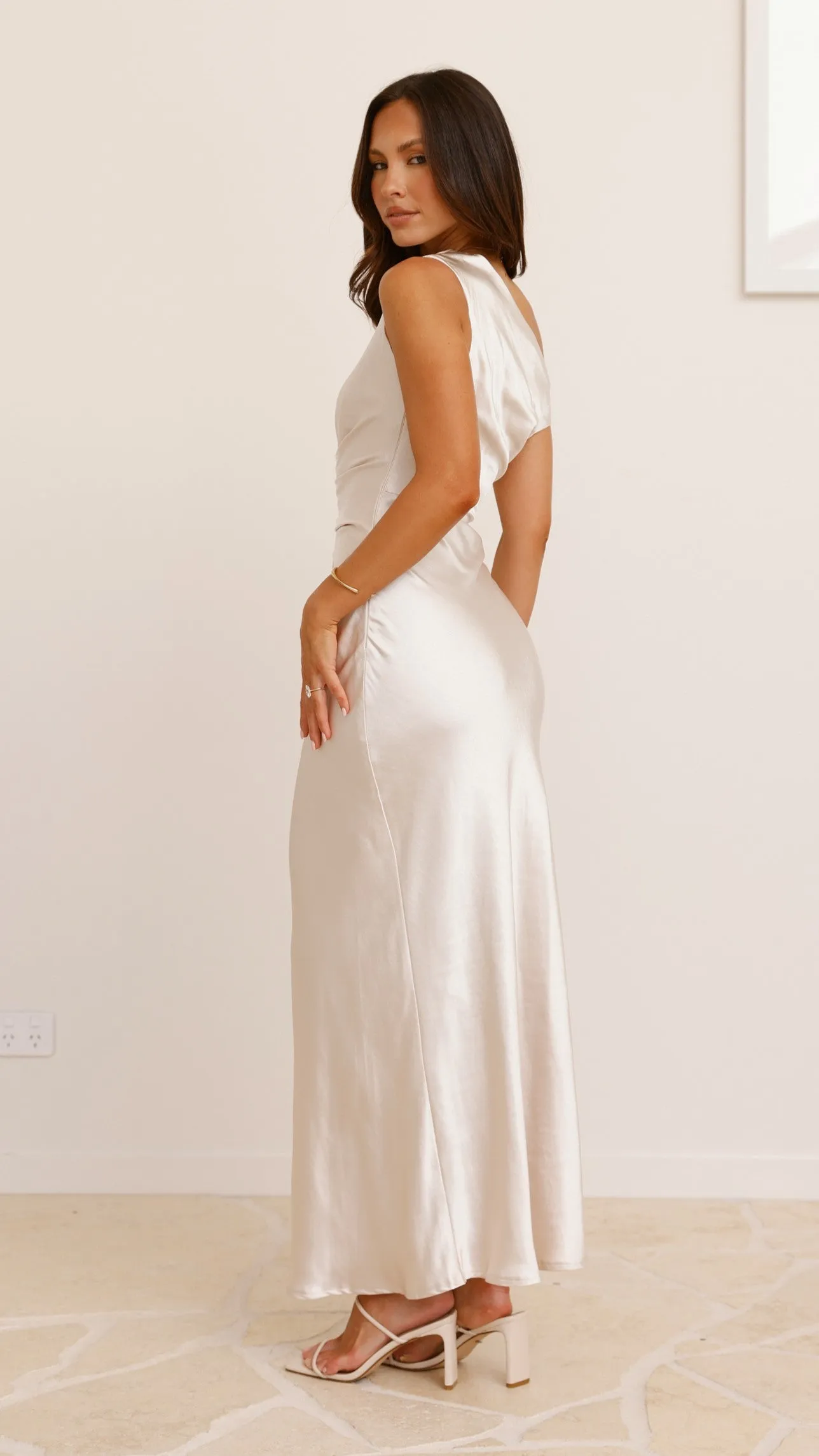 Auria Off Shoulder Maxi Dress - Champagne sold by Billy J product image thumbnail 4