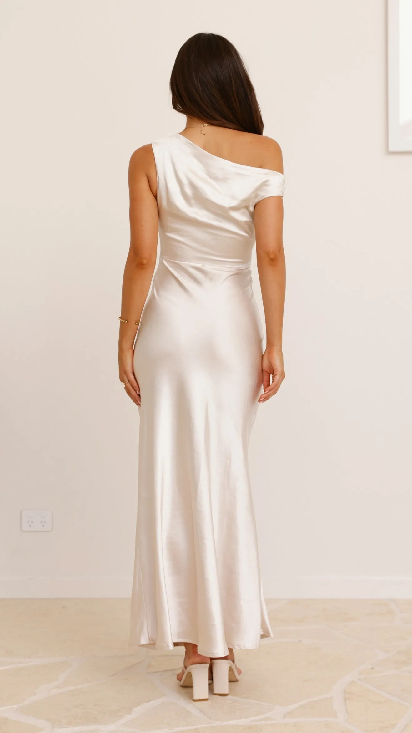 Auria Off Shoulder Maxi Dress - Champagne sold by Billy J product image thumbnail 2