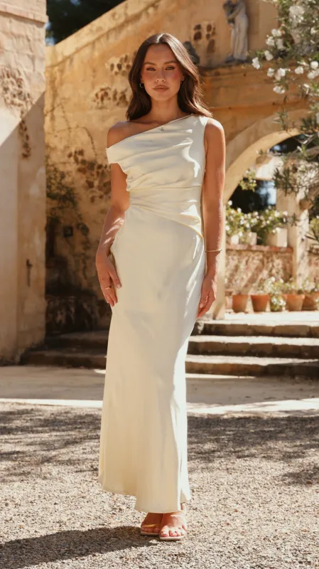 Auria Off Shoulder Maxi Dress - Yellow sold by Billy J