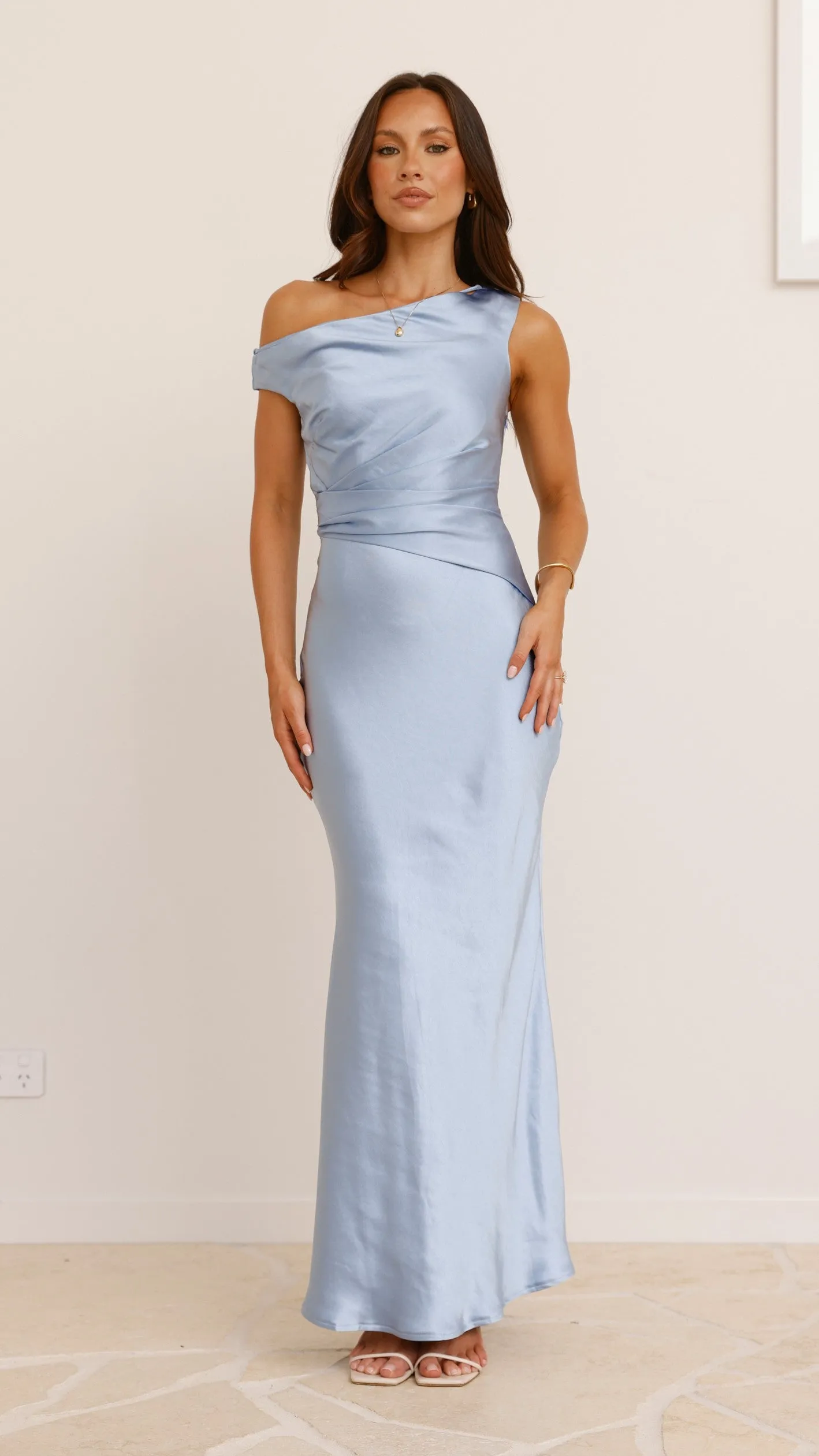 Auria Off Shoulder Maxi Dress - Blue sold by Billy J product image thumbnail 4