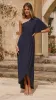 Emma One Sleeve Maxi Dress - Navy sold by Billy J