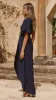 Emma One Sleeve Maxi Dress - Navy sold by Billy J