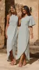 Emma One Sleeve Maxi Dress - Sage sold by Billy J