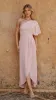 Emma One Sleeve Maxi Dress - Dusty Pink sold by Billy J