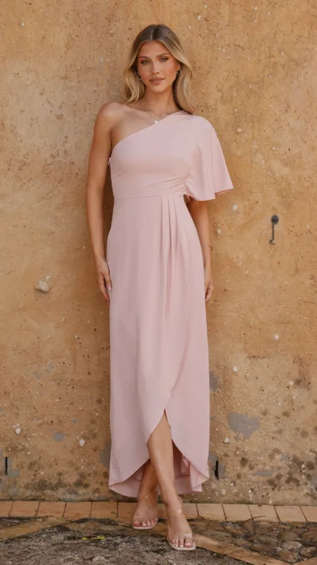 Emma One Sleeve Maxi Dress - Dusty Pink sold by Billy J