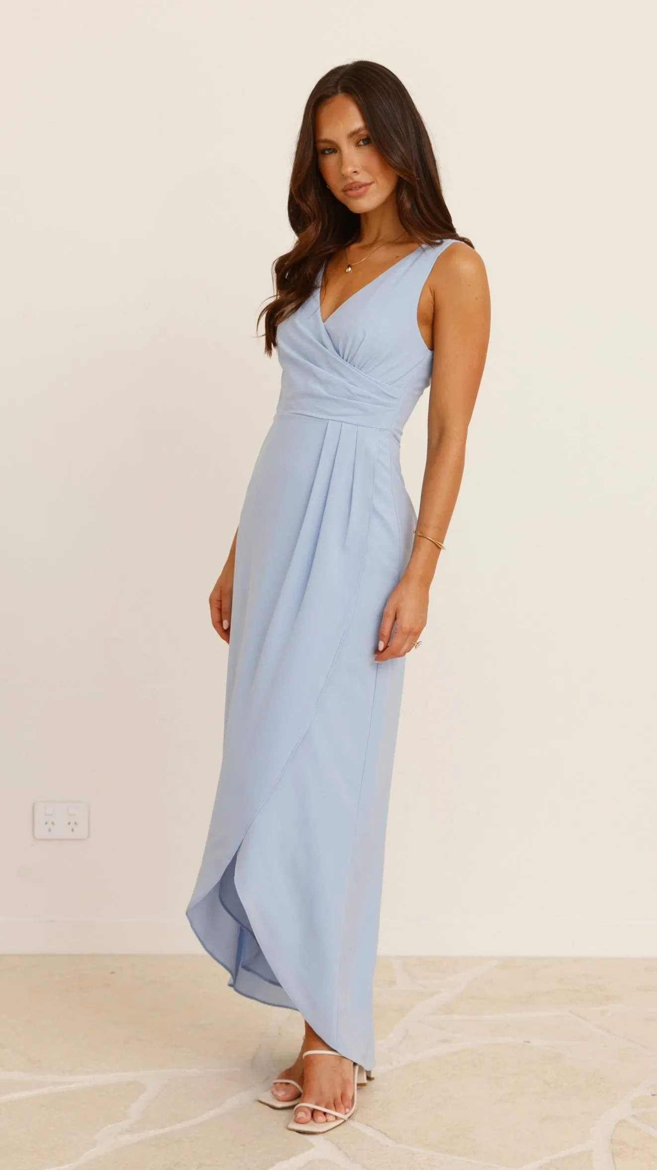 Pamela V Neck Maxi Dress - Blue sold by Billy J product image thumbnail 3