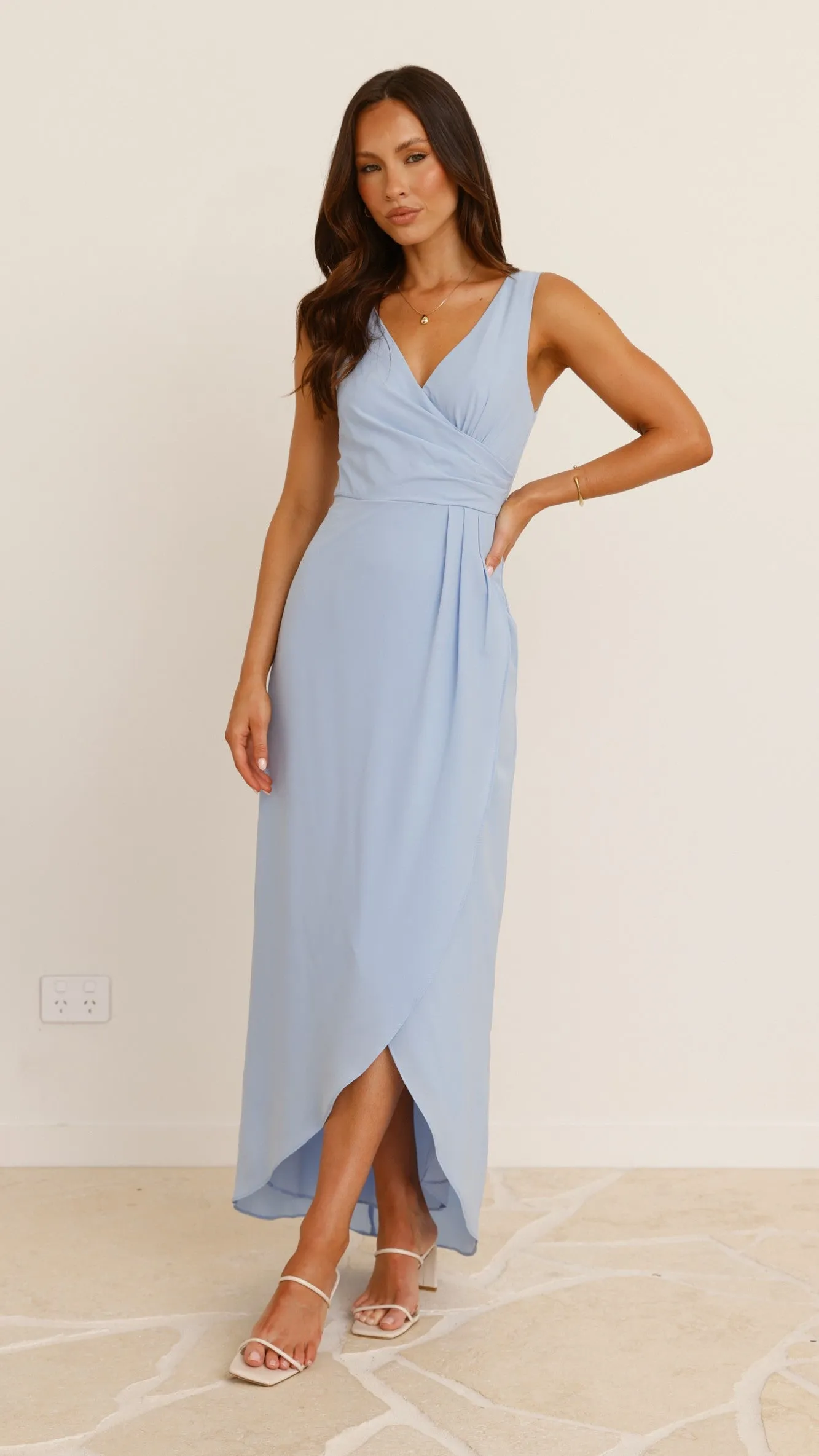Pamela V Neck Maxi Dress - Blue sold by Billy J product image thumbnail 5